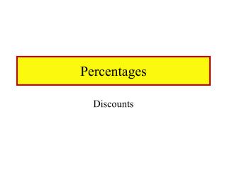 Percentages