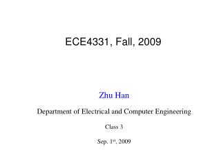 ECE4331, Fall, 2009