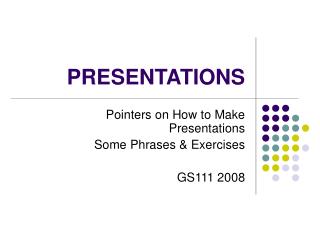 PRESENTATIONS