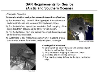 SAR Requirements for Sea Ice (Arctic and Southern Oceans)