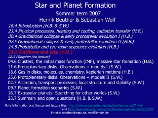 Star and Planet Formation