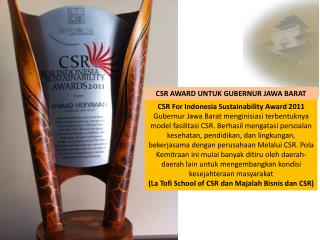 CSR For Indonesia Sustainability Award 2011