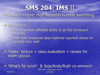 SMS 204: IMS II