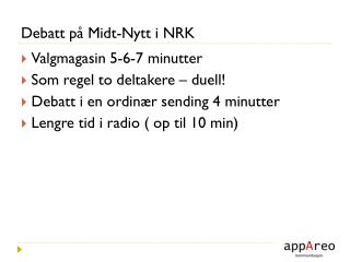Debatt på Midt-Nytt i NRK