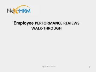 Employee Performance Reviews Walk-through