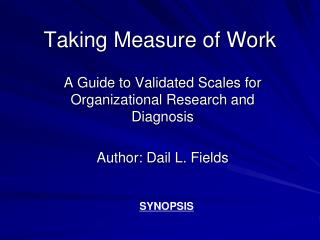 Taking Measure of Work