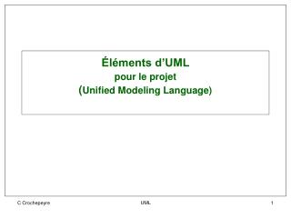 Éléments d’UML pour le projet ( Unified Modeling Language)