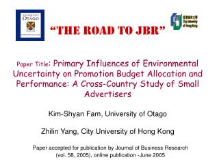 Paper accepted for publication by Journal of Business Research