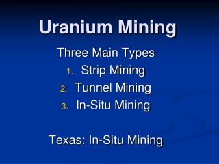 Uranium Mining