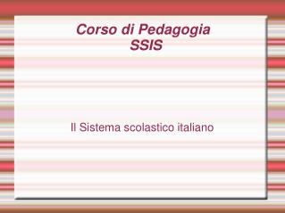 Corso di Pedagogia SSIS