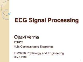 ECG Signal Processing