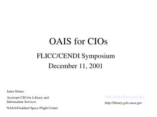 OAIS for CIOs