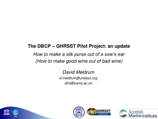 The DBCP – GHRSST Pilot Project: an update