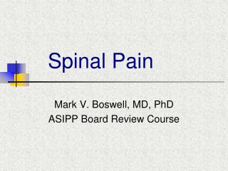 Spinal Pain