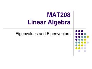 MAT208 Linear Algebra