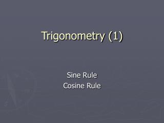 Trigonometry (1)