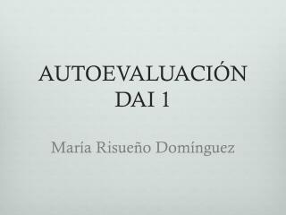 AUTOEVALUACI ÓN DAI 1 María Risueño Domínguez