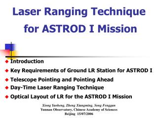 Laser Ranging Technique for ASTROD I Mission