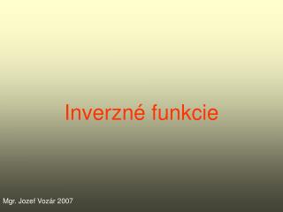 Inverzné funkcie