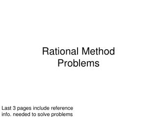 Rational Method Problems