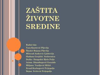 ZAŠTITA ŽIVOTNE SREDINE