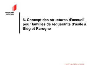 6. Concept des structures d’accueil pour familles de requérants d’asile à Steg et Rarogne
