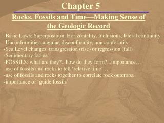 Rocks, Fossils and Time—Making Sense of the Geologic Record