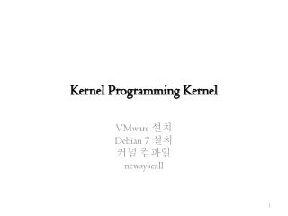Kernel Programming Kernel