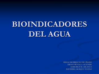 BIOINDICADORES DEL AGUA