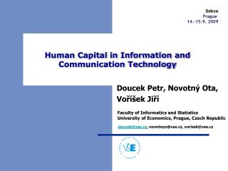 Human Capital in Information and Communication Technology
