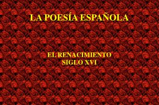 LA POESÍA ESPAÑOLA