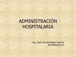 ADMINISTRACIÓN HOSPITALARIA