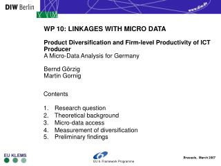 Contents Research question Theoretical background Micro-data access
