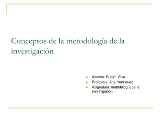 Conceptos de la metodología de la investigación