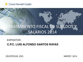 TRATAMIENTO FISCAL DE SUELDOS Y SALARIOS 2014