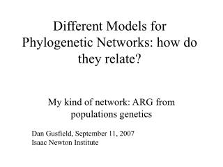 Different Models for Phylogenetic Networks: how do they relate?