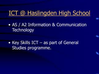 ICT @ Haslingden High School