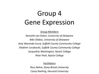Group 4 Gene Expression