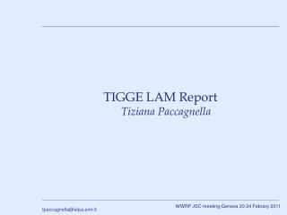 TIGGE LAM Report Tiziana Paccagnella