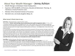 About Your Wealth Manager – Jenny Ashton