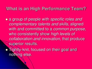 What is an High Performance Team?