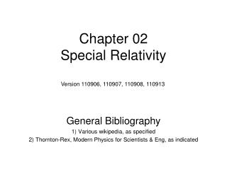 Chapter 02 Special Relativity