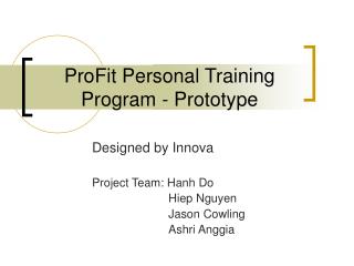 ProFit Personal Training Program - Prototype