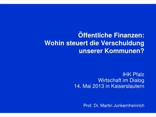 Öffentliche Finanzen: Wohin steuert die Verschuldung unserer Kommunen?