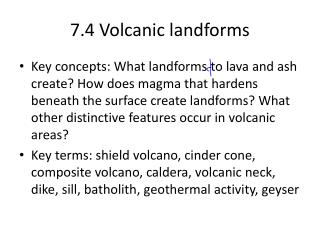 7.4 Volcanic landforms