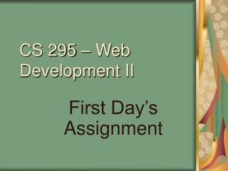 CS 295 – Web Development II