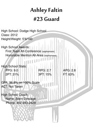 Ashley Faltin #23 Guard