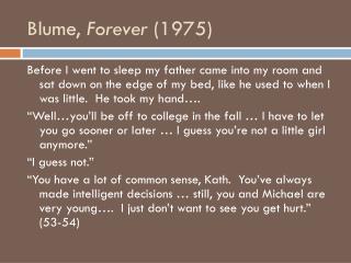 Blume, Forever (1975)