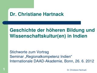 Dr. Christiane Hartnack