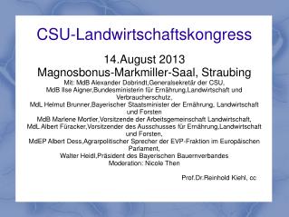 CSU-Landwirtschaftskongress